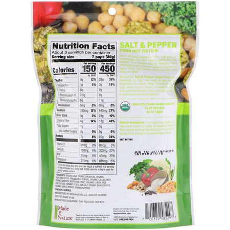 Vegetabiliska Mellanmål, Frukt, Mellanmål: Made in Nature, Organic Veggie Pops, Salt & Pepper Supersnacks, 3 oz (85 g)