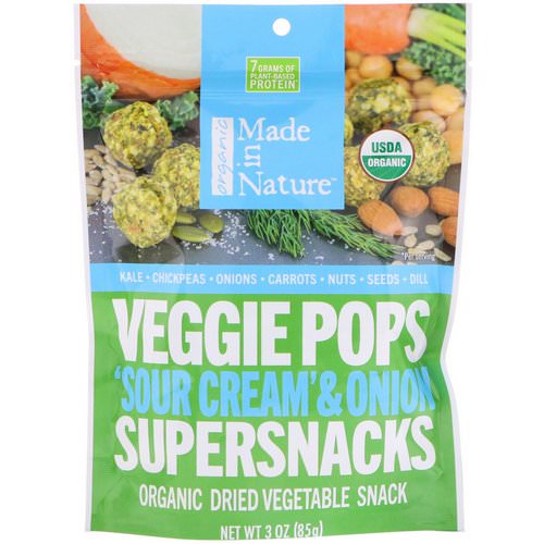 Made in Nature, Organic Veggie Pops, 'Sour Cream' & Onion Supersnacks, 3 oz (85 g) Review