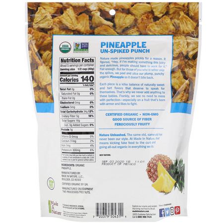 Vegetabiliska Mellanmål, Ananas, Superfood: Made in Nature, Pineapple, Dried & Unsulfured, 7.5 oz (213 g)
