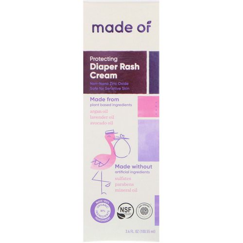 MADE OF, Protecting Diaper Rash Cream, 3.4 fl oz (100.55 ml) Review