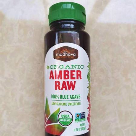Madhava Natural Sweeteners, Organic Amber Raw Blue Agave, 11.75 oz (333 g)