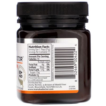 Manuka Honung, Biprodukter, Kosttillskott: Manuka Doctor, Manuka Honey Multifloral, MGO 80+, 8.75 oz (250 g)
