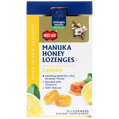 Manuka Health, Manuka Honey Lozenges, Lemon, MGO 400+, 15 Lozenges Review