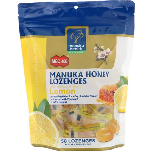 Manuka Health, Manuka Honey Lozenges, MGO 400+, Lemon, 58 Lozenges Review