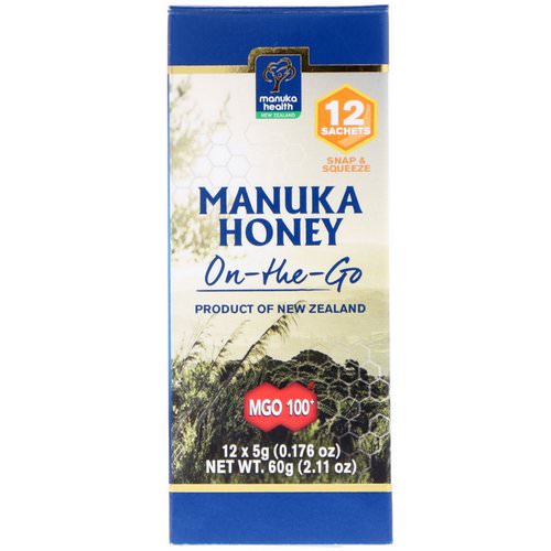 Manuka Health, Manuka Honey On-The-Go, MGO 100+, 12 Packets, 0.176 oz (5 g) Each Review
