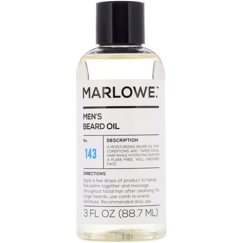 Marlowe, Men's Beard Oil, No. 143, 3 fl oz (88.7 ml) Review