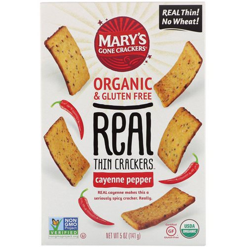 Mary's Gone Crackers, Real Thin Crackers, Cayenne Pepper, 5 oz (141 g) Review