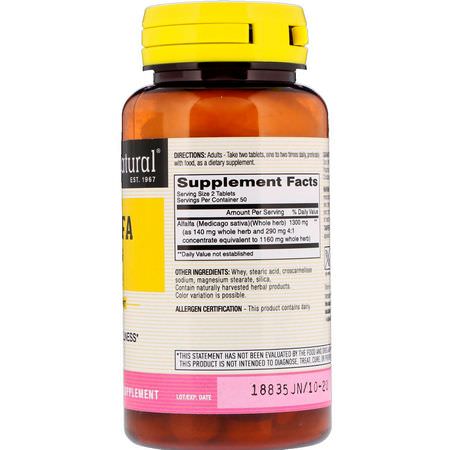 Alfalfa, Homeopati, Örter: Mason Natural, Alfalfa, 10 Grain, 650 mg, 100 Tablets