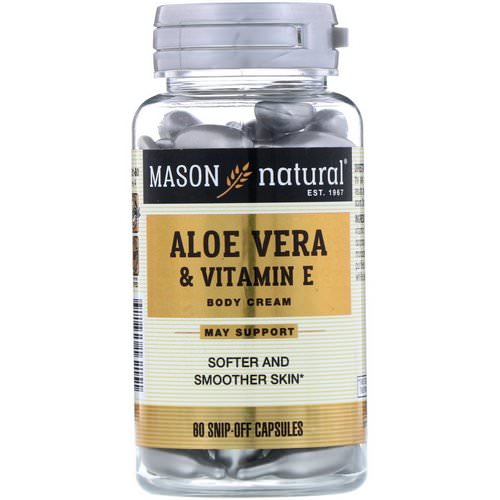 Mason Natural, Aloe Vera & Vitamin E, Body Cream, 60 Snip-Off Capsules Review