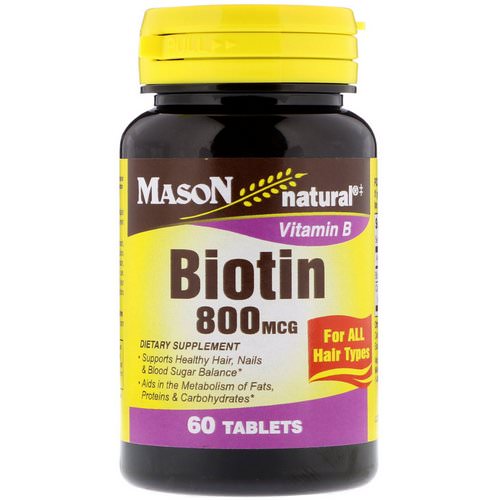 Mason Natural, Biotin, 800 mcg, 60 Tablets Review