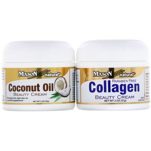 Mason Natural, Coconut Oil Beauty Cream + Collagen Beauty Cream, 2 Jars, 2 oz (57 g) Each Review