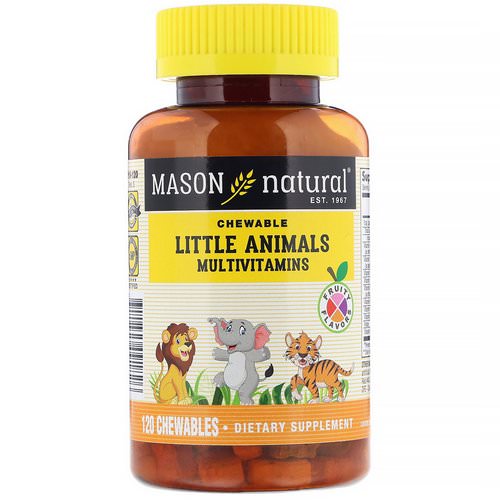 Mason Natural, Little Animals Multivitamins, Fruity Flavors, 120 Chewables Review