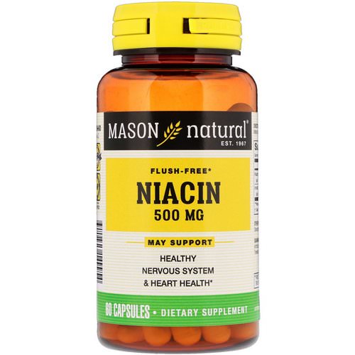 Mason Natural, Niacin, Flush Free, 500 mg, 60 Capsules Review