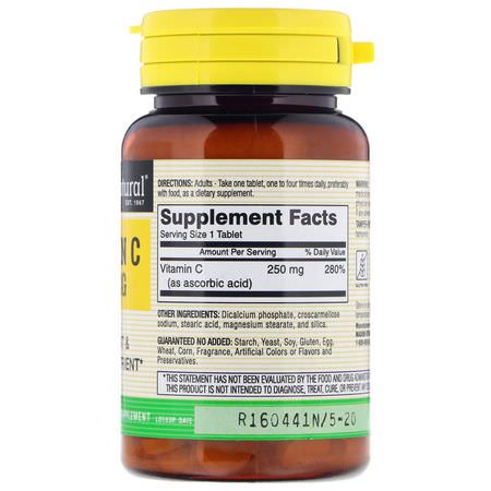 Flu, Hosta, Kall, Askorbinsyra: Mason Natural, Vitamin C, 250 mg, 100 Tablets