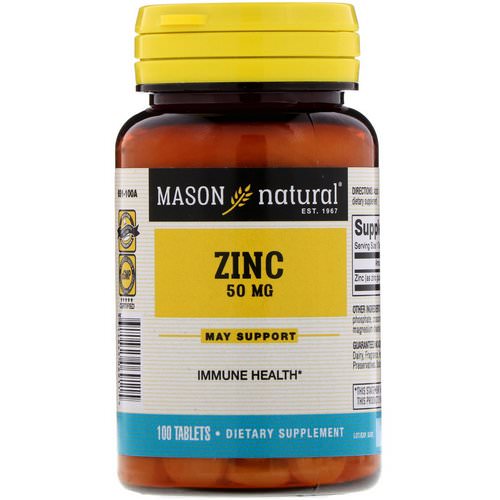 Mason Natural, Zinc, 50 mg, 100 Tablets Review