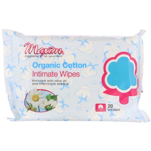 Maxim Hygiene Products, Organic Cotton Intimate Wipes, 20 Wet Wipes Review
