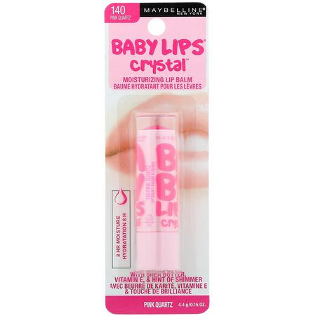 Behandlingar, Lip Balm, Läppvård, Bad: Maybelline, Baby Lips Crystal, Moisturizing Lip Balm, 140 Pink Quartz, 0.15 oz (4.4 g)