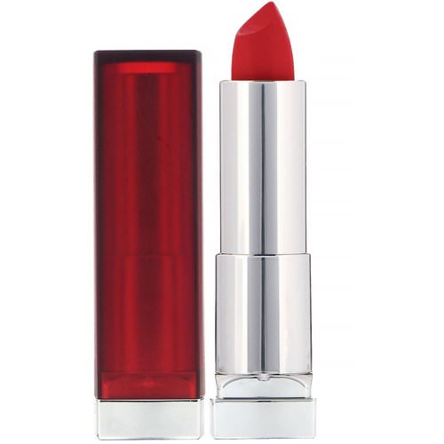 Maybelline, Color Sensational, Creamy Matte Lipstick, 690 Siren in Scarlet, 0.15 oz (4.2 g) Review