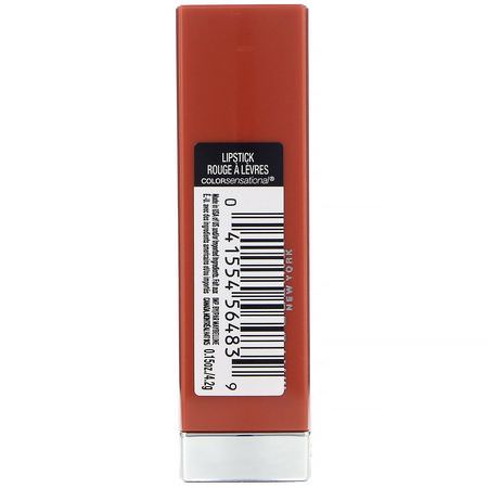 Läppstift, Läppar, Smink: Maybelline, Color Sensational, Made For All Lipstick, 370 Spice for Me, 0.15 oz (4.2 g)