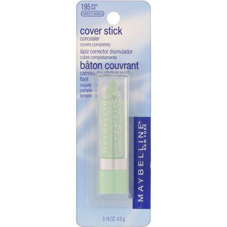 Concealer, Face, Makeup: Maybelline, Cover Stick Concealer, 195 Green, 0.16 oz (4.5 g)