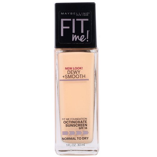 Maybelline, Fit Me, Dewy + Smooth Foundation, 120 Classic Ivory, 1 fl oz (30 ml) Review