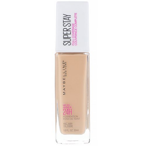 Maybelline, Super Stay, Full Coverage Foundation, 115 Ivory, 1 fl oz (30 ml) Review