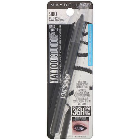 Eyeliner, Eyes, Makeup: Maybelline, TattooStudio, Gel Eyeliner Pencil, 900 Deep Onyx, 0.04 oz (12 g)