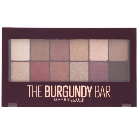 Makeupgåvor, Ögonskugga, Ögon, Smink: Maybelline, The Burgundy Bar Eyeshadow Palette 200, 0.33 oz (9.6 g)