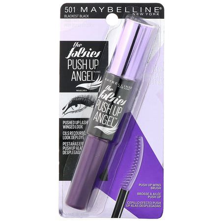 Mascara, Eyes, Makeup: Maybelline, The Falsies, Push Up Angel Mascara, 501 Blackest Black, 0.33 fl oz (9.8 ml)