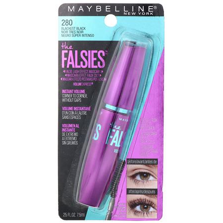 Mascara, Eyes, Makeup: Maybelline, Volum' Express, The Falsies Mascara, 280 Blackest Black, 0.25 fl oz (7.5 ml)