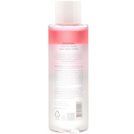 Toners, K-Beauty Cleanse, Scrub, Tone: Mediheal, AQUHA Rose, AHA Skin Tonic, 8.4 fl oz (250 ml)