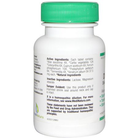 Homeopati, Örter: MediNatura, BHI, Diarrhea, 100 Tablets