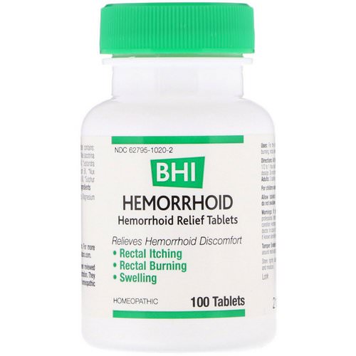 MediNatura, BHI, Hemorrhoid, 100 Tablets Review