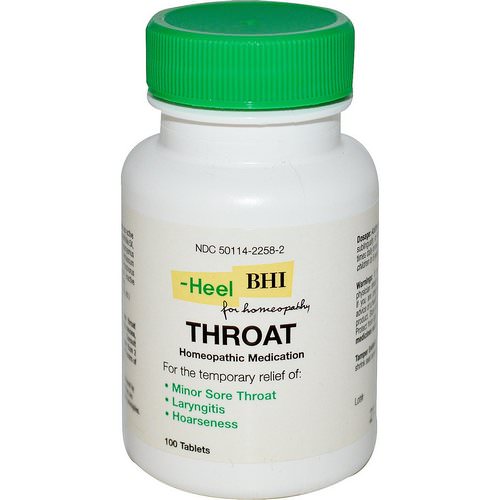 MediNatura, BHI, Throat, Homeopathic Medication, 100 Tablets Review