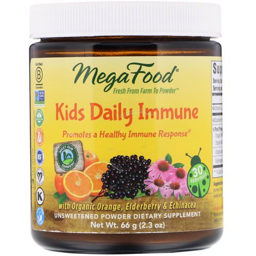 MegaFood, Kids Daily Immune, Unsweetened, 2.3 oz (66 g) Review