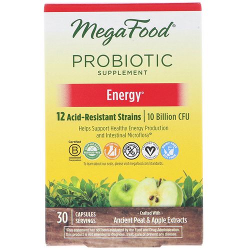MegaFood, Probiotic Supplement, Energy, 30 Capsules Review