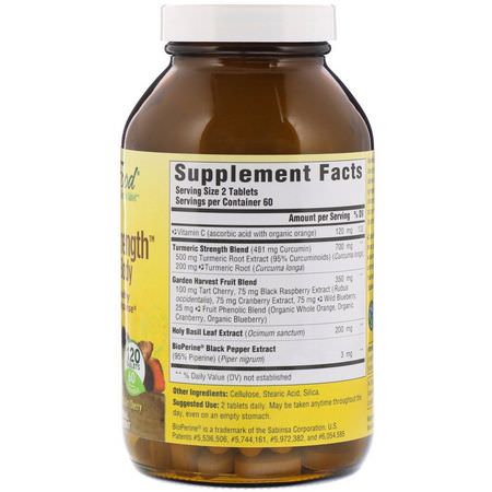 Curcumin, Gurkmeja, Antioxidanter, Kosttillskott: MegaFood, Turmeric Strength for Whole Body, 120 Tablets