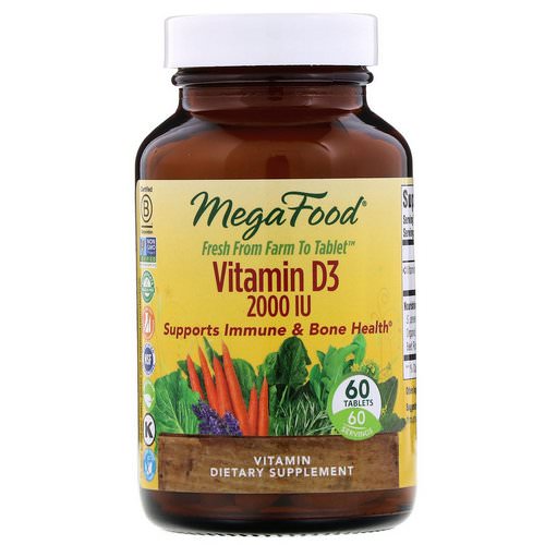 MegaFood, Vitamin D3, 2000 IU, 60 Tablets Review