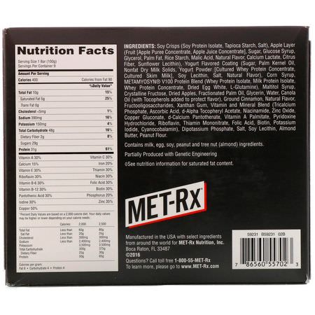 MET-Rx Meal Bars - Målstänger, Sportstänger, Brownies, Kakor