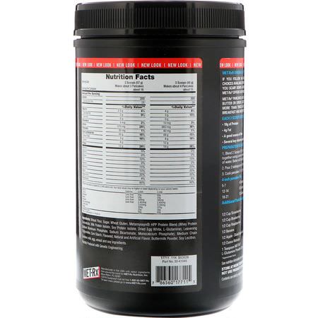 Protein, Sportsnäring, Våffelmix, Pannkaka: MET-Rx, High Protein Pancake Mix, Original Buttermilk, 2 lbs (908 g)