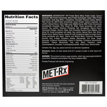 MET-Rx Whey Protein Bars Milk Protein Bars - Mjölkproteinbarer, Vassleproteinbarer, Proteinbarer, Brownies