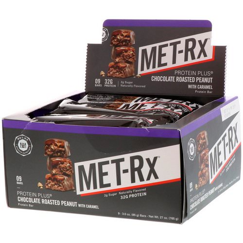 MET-Rx, Protein Plus Bar, Chocolate Roasted Peanut with Caramel, 9 Bars, 3.0 oz (85 g) Each Review