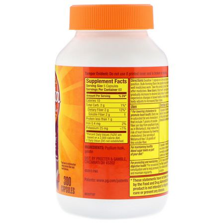 Psyllium Husk, Fiber, Digestion, Supplements: Metamucil, 3 in 1 MultiHealth Fiber, Psyllium Fiber, 300 Capsules