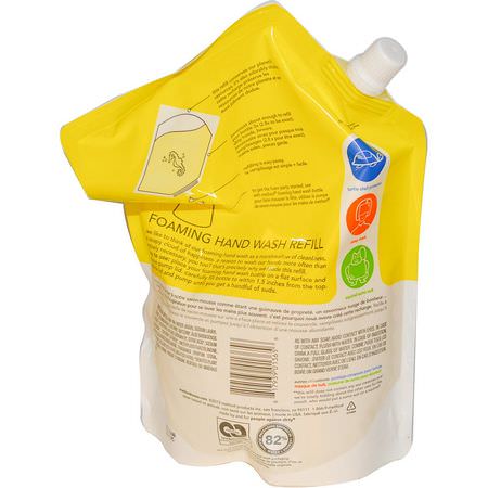 Handtvålpåfyllning, Dusch, Badkar: Method, Foaming Hand Wash Refill, Lemon Mint, 28 fl oz (828 ml)