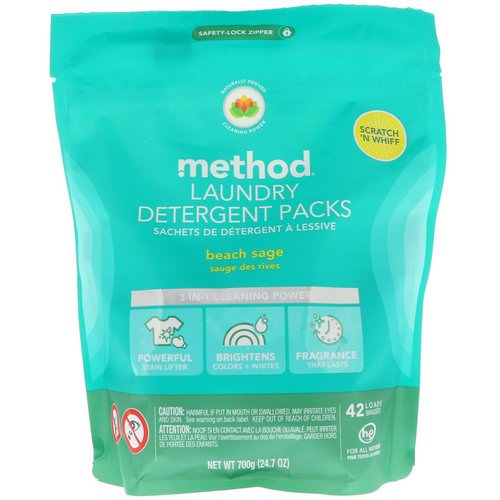 Method, Laundry Detergent Packs, Beach Sage, 42 Loads, 24.7 oz (700 g) Review