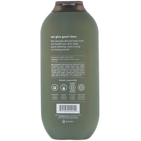 Duschgel, Kroppstvätt, Dusch, Bad: Method, Men, Body Wash, Bergamot + Lime, 18 fl oz (532 ml)