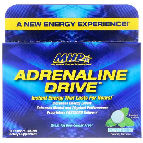MHP, Adrenaline Drive, Peppermint, 30 Fastsorb Tablets Review