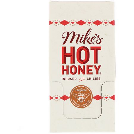 Sötningsmedel, Honung: Mike's Hot Honey, Infused With Chilies, 12 Packets, 0.75 oz (21 g) Each