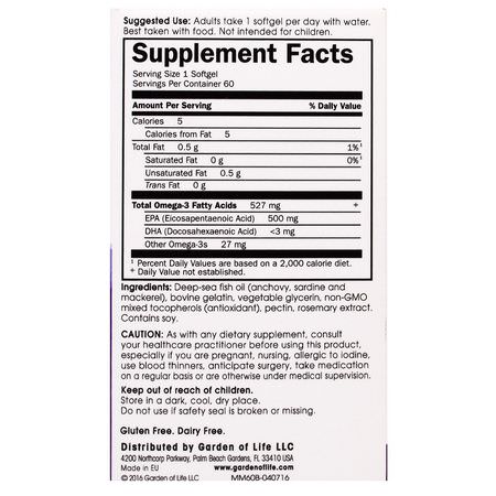 Omega-3 Fiskolja, Omegas Epa Dha, Fiskolja, Kosttillskott: Minami Nutrition, Supercritical Mood Omega-3 Fish Oil, 500 mg, 60 Softgels