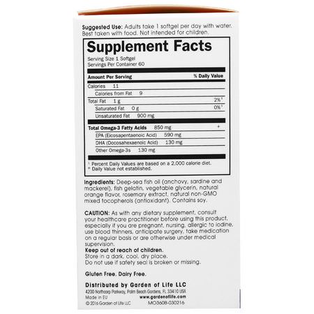 Omega-3 Fiskolja, Omegas Epa Dha, Fiskolja, Kosttillskott: Minami Nutrition, Supercritical, Omega-3 Fish Oil, 850 mg, Orange Flavor, 60 Softgels